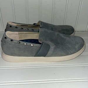 Spenco like new gray suede slip on comfortable loafer sneakers size 7.5
